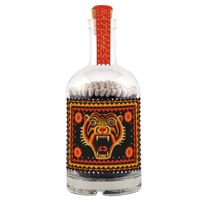 Zündhölzer im Glas | Tiger - Sternkerze