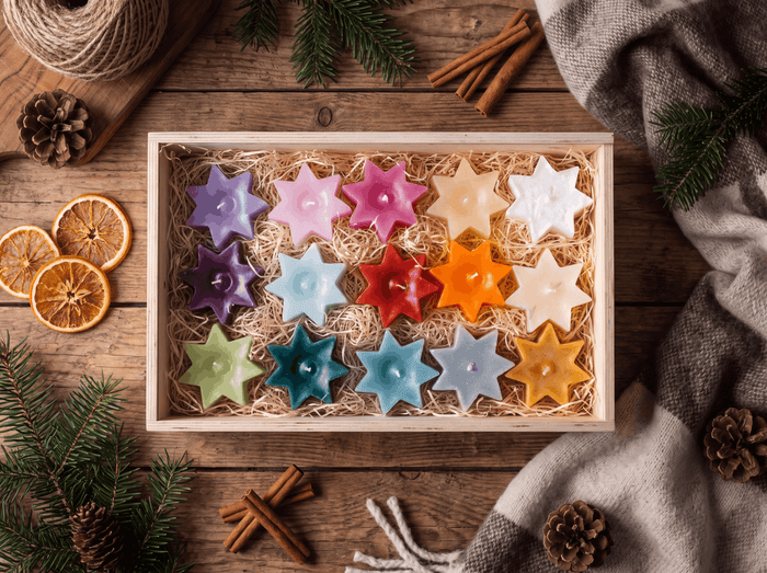 "Happy New Year Box" selber zusammenstellen: 15x Mini-Sternkerze