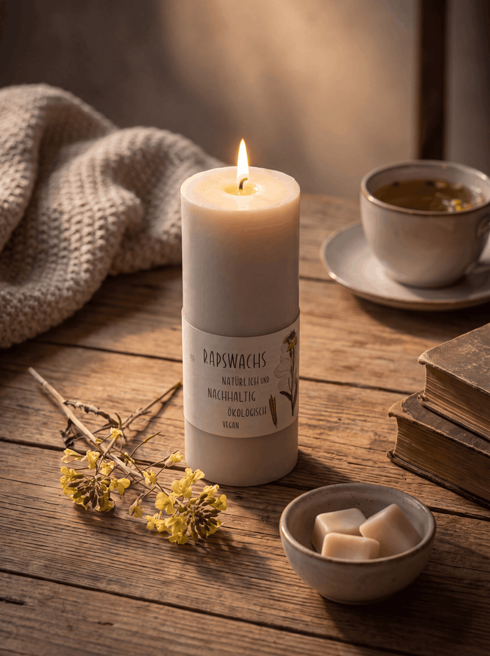 Cylinder candles made of rapeseed wax 16 cm / Ø 6 cm