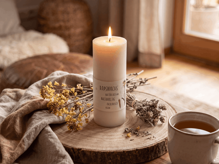 Cylinder candles made of rapeseed wax 20 cm / Ø 6 cm