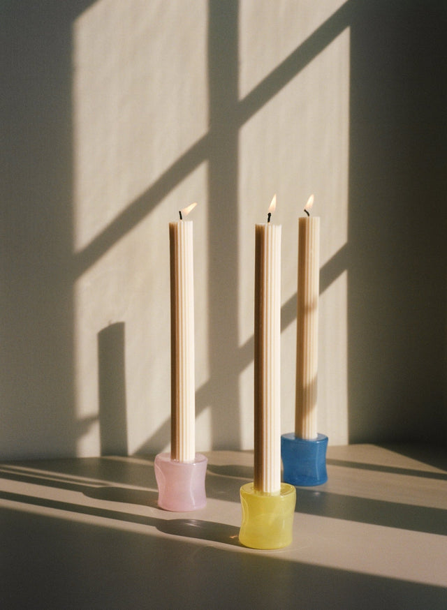 Kerzenständer aus Glas | gelb - Sternkerze