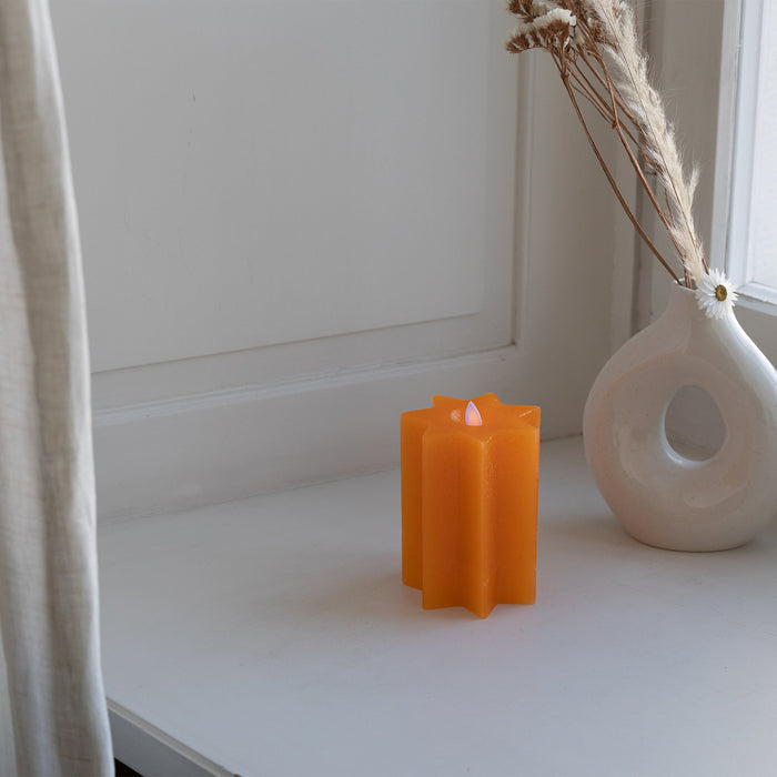LED Kerze Orange - Sternkerze