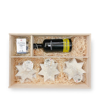 Olivenbox Kerzen Geschenk | Bio Oliven-Öl | Fleur des Alpes - Sternkerze