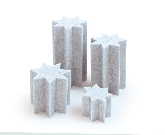 Sternkerze Stearin Silber